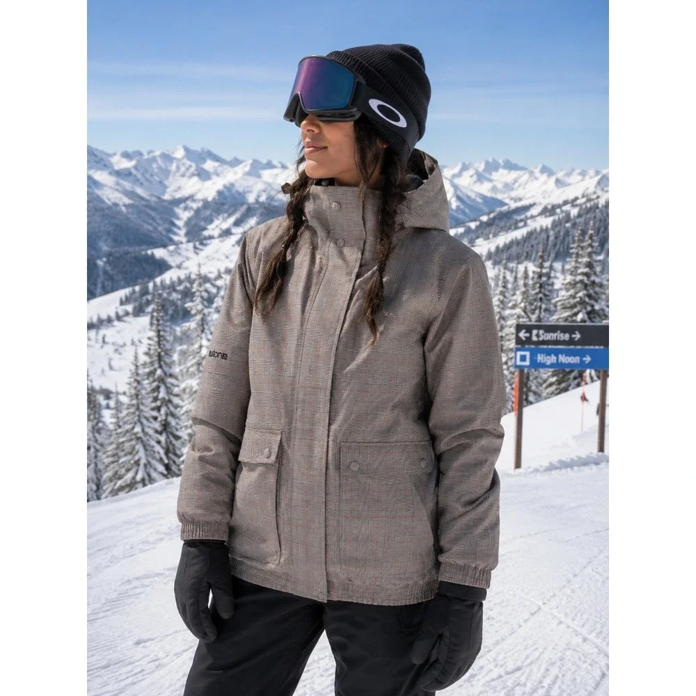 Burton Dry-Ride Jacket Ski/Snowboard XL Plaid Full Zip Winter Insulated Travel